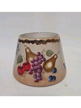Home Interiors Sonoma Villa Large Jar Candle Shade With Hand Painted Fruit Decor